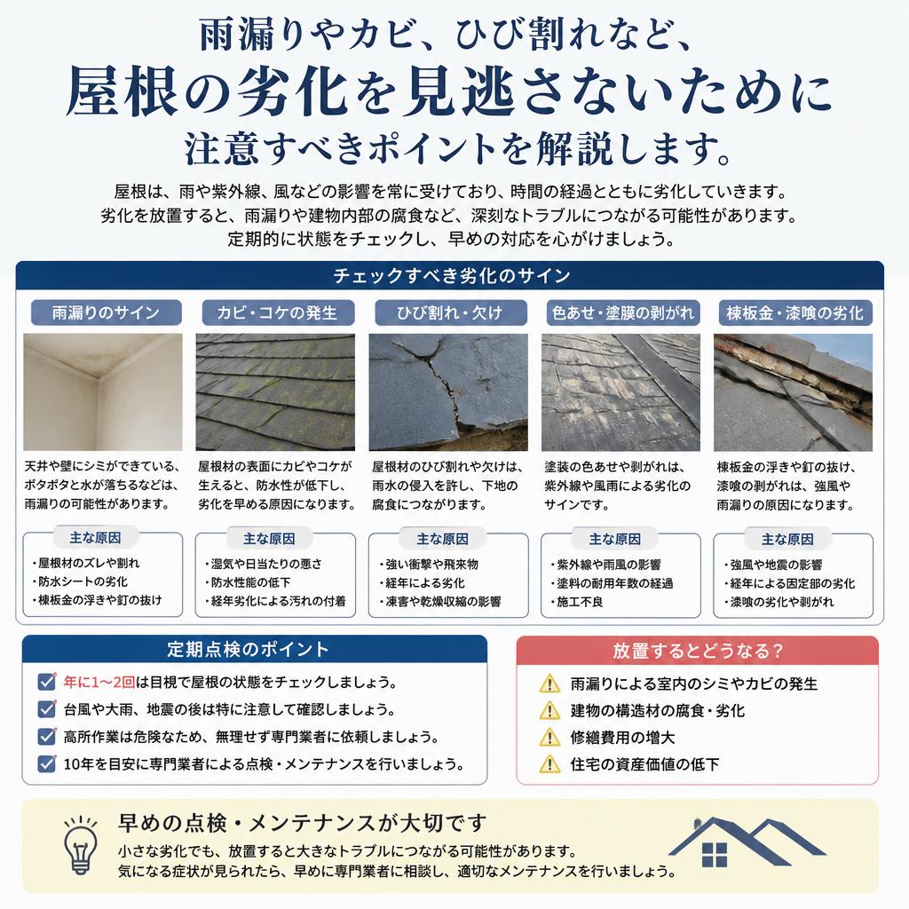 屋根の劣化のサイン