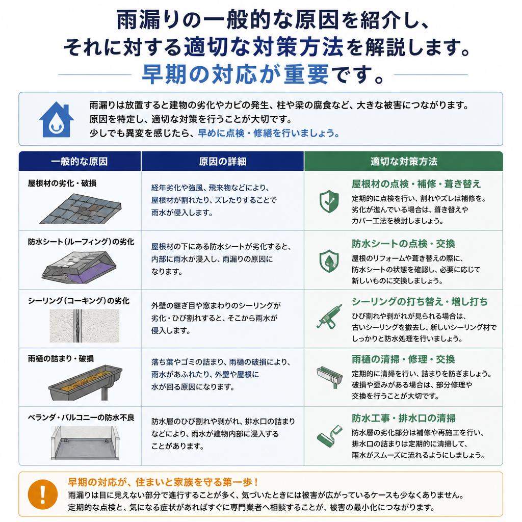 雨漏りの原因とその対策